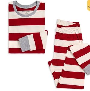 NWT Burt's Bees holiday rugby striped pajamas